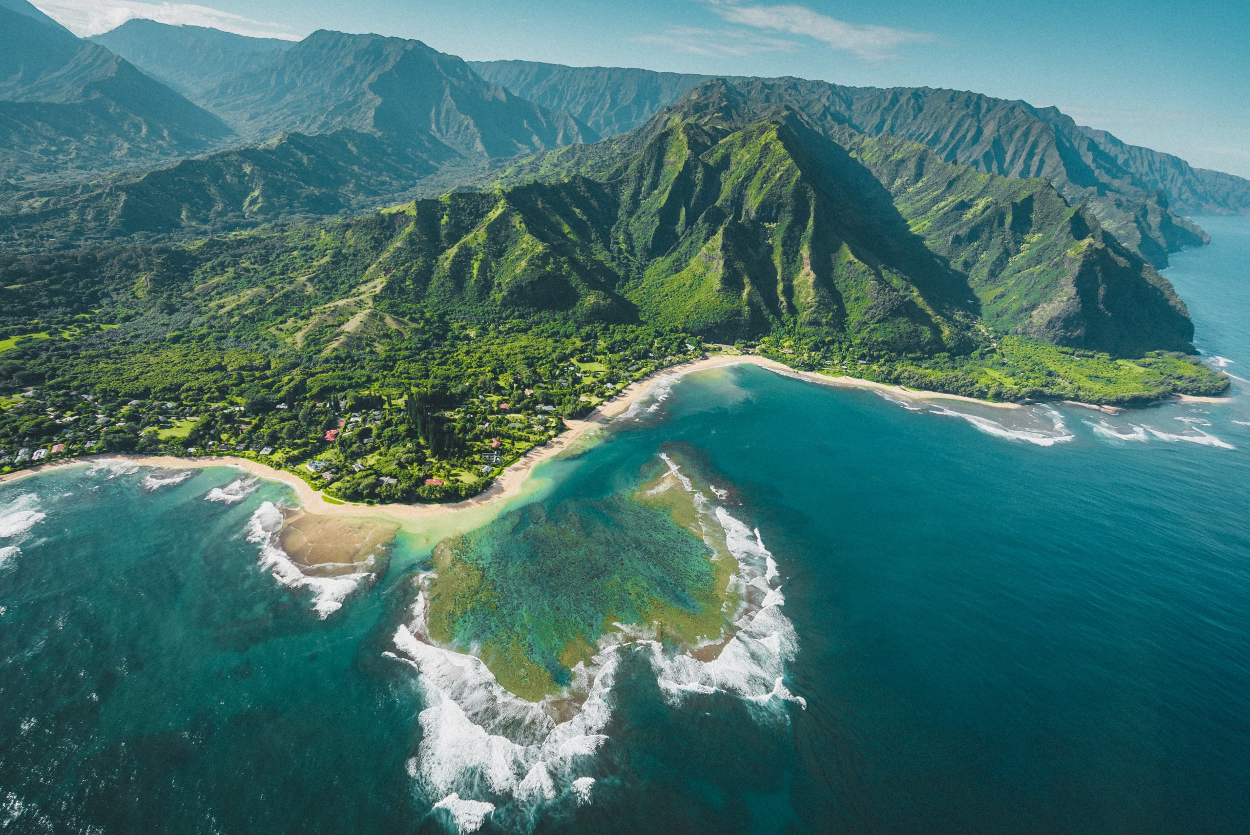 Hawaii Island view of mountains and ocean